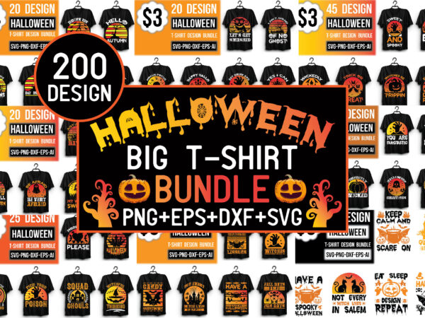 Halloween big t-shirt design bundle