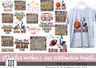 Mothers Day Sport Mom Life Bundle PNG Tshirt Design