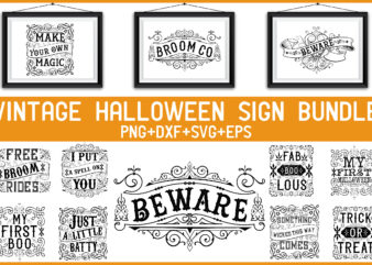 Vintage Halloween Sign Bundle