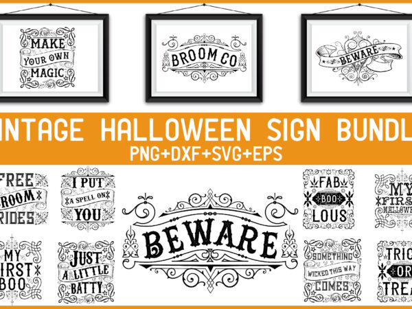 Vintage halloween sign bundle t shirt vector art