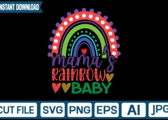 Mama s Rainbow Baby svg vector t-shirt design,Rainbow SVG, Rainbow SVG Bundle, Rainbow png, Colorful Rainbow Svg, Rainbow Clipart, Png Dxf Pdf, Cut Files for Cricut,Bright Rainbow SVG,Colorful Rainbow,Cut files,Kids,Birthday,EPS,PNG,Printable,Cricut,Silhouette,Commercial