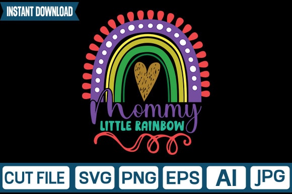 Mommy little rainbow svg vector t-shirt design,rainbow svg, rainbow svg bundle, rainbow png, colorful rainbow svg, rainbow clipart, png dxf pdf, cut files for cricut,bright rainbow svg,colorful rainbow,cut files,kids,birthday,eps,png,printable,cricut,silhouette,commercial use,instant