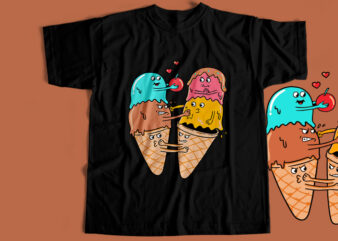 Cone Ice Cream T-Shirt Design