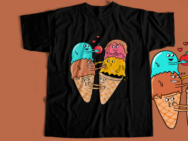 Cone ice cream t-shirt design