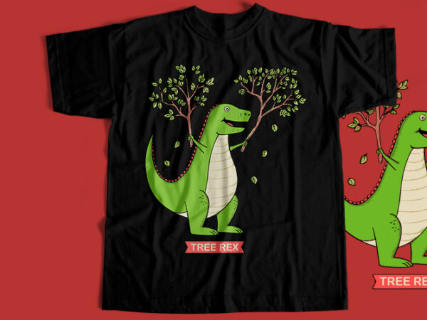 Tree rex dinasour t-shirt design