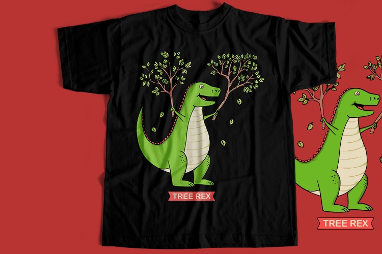 Tree Rex Dinasour T-Shirt Design