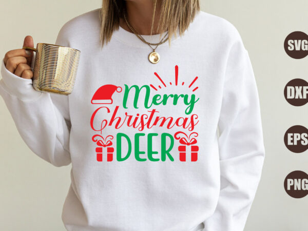 Merry christmas deer t shirt designs for sale