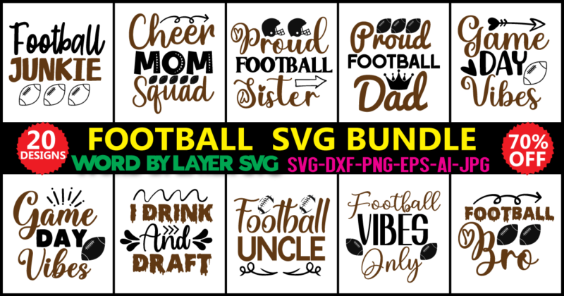 Football Svg Bundle, Football SVG Bundle, Football svg, dxf, png instant download, Fall Shirt SVG, Football Fan svg, Football Mom svg, Fall svg,Football Silhouette, Football Sayings SVG, Cricut file, Cut