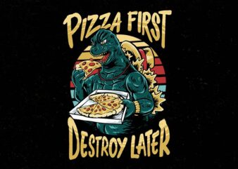 pizzazilla t shirt illustration