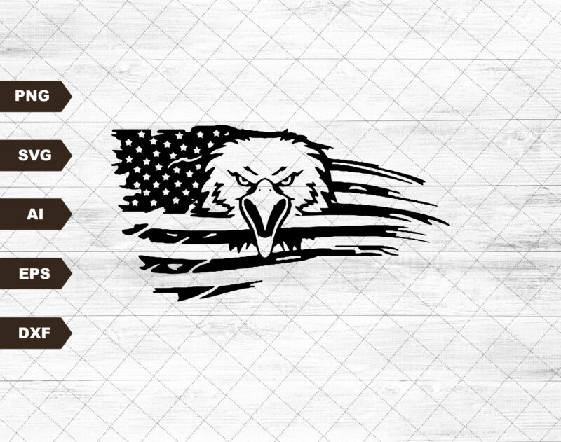 Patriotic Eagle Svg File | Eagle through Flag Svg | American Flag Svg | Eagle Svg | Digital Download | Veteran Svg | Eps Svg Dxf Jpg Png