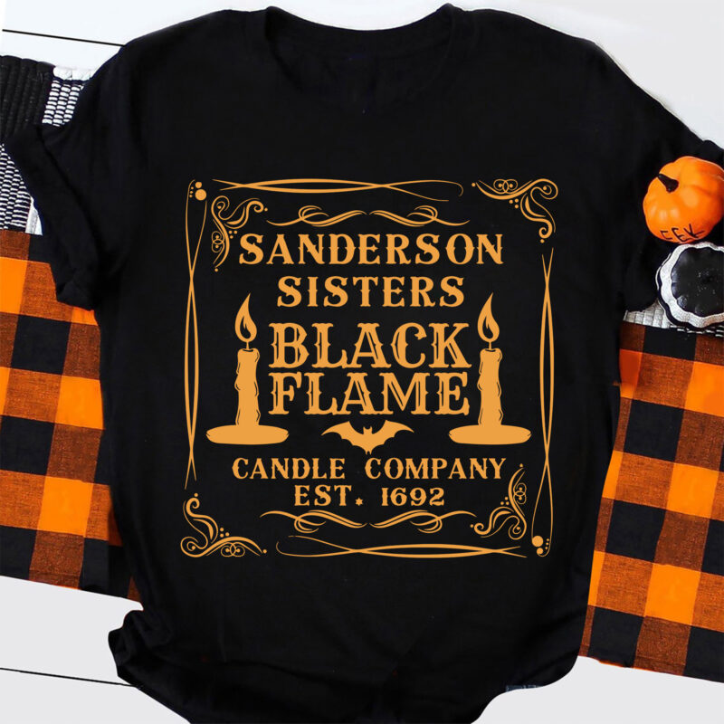 Black Flame Candle SVG, Hocus Pocus Svg, Sanderson Sisters Svg, Halloween Sign Design, Halloween Svg Files