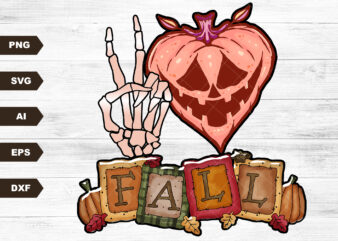 Peace love fall Halloween pumpkin SVG digital download for sublimation or screens