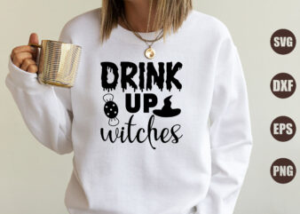 drink up witches t shirt vector illustration