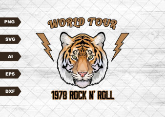 World Tour Tiger Svg | Digital Download Svg| Rock n Roll Svg | Tiger Svg| Digital Download | Sublimation Svg t shirt design for sale