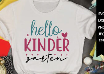 hello kindergarte graphic t shirt