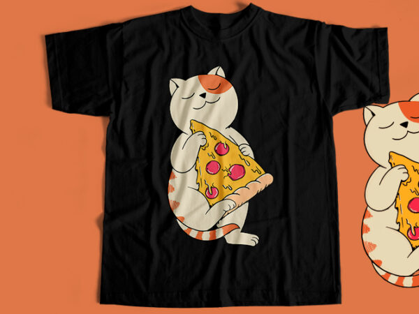 Pizza cat t-shirt design