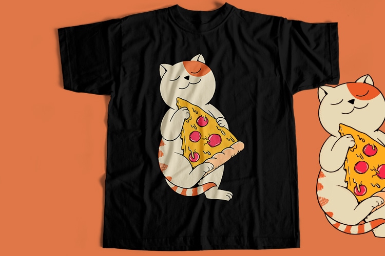 Pizza Cat T-Shirt Design