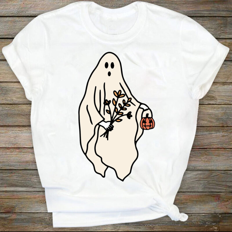 Retro Flower Ghost Design | SVG File, Sublimation Design, Digital Download, T-shirt Design