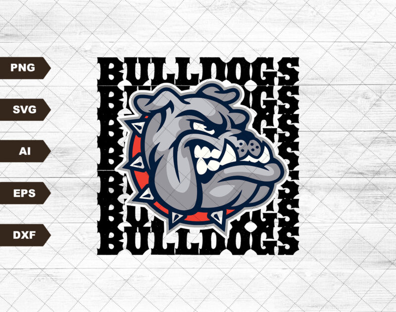 Bulldogs SVG, Football SVG, Bulldogs Mascot Football T-shirt Design, Football Mom Shirt, Cricut Cut Files,Silhouette Cut Files,Cutting Files