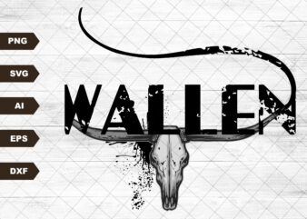 Wallen Bull Skull Svg file, EPS file, PNG file, Instant Digital Download, Cricut Cut File, Svg File for Cricut, Ai, Png, Dxf. Eps