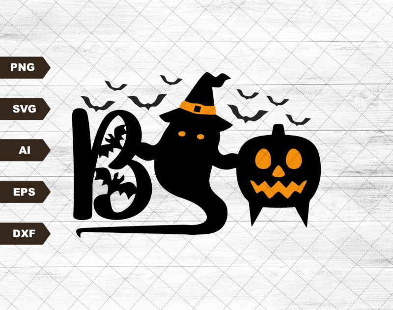 Boo Happy Halloween Svg, Trick Or Treat Svg, Spooky Vibes, Spider Web Svg, Witch Svg, Fall Svg, Svg, Png Files For Cricut