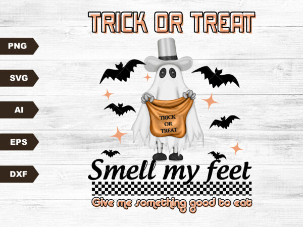 Trick or treat svg- sublimation digital download,halloween sublimation,halloween svg,kids halloween svg, retro halloween svg, mini svg t shirt designs for sale