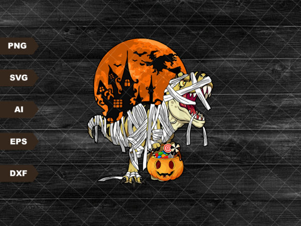 Happy halloween dinosaur pumpkin season svg, t-rex halloween kid svg, spooky trex svg, halloween party gift graphic t shirt