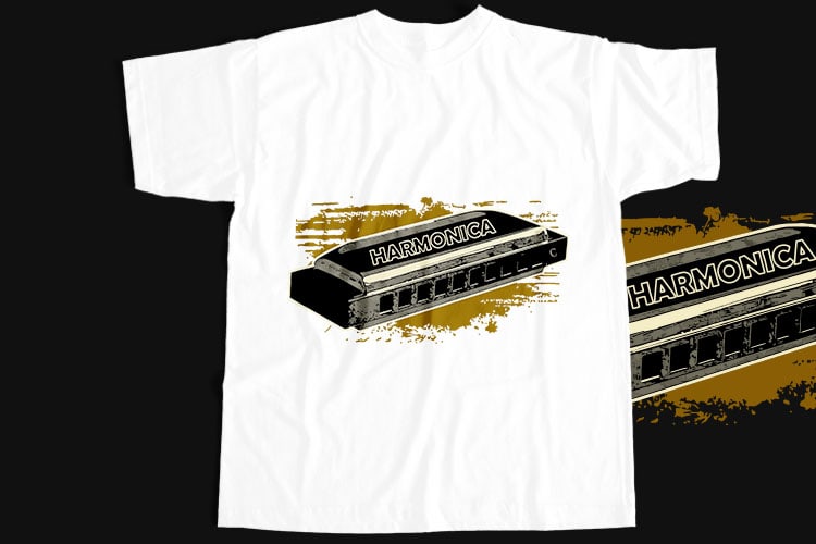 20 Best Harmonica T-Shirt Design Bundle For Commercial Use