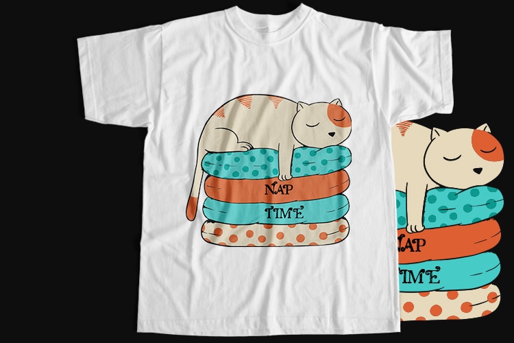 Lazzy Cat T-Shirt Design