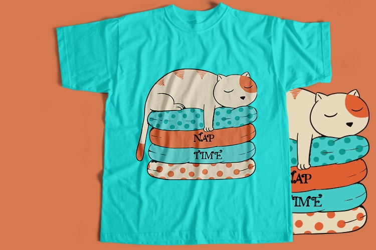 Lazzy Cat T-Shirt Design