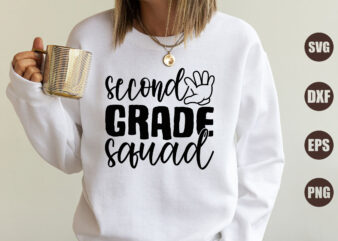 second grade squad t shirt template vector