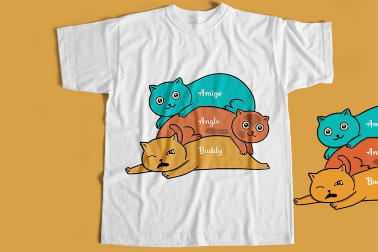 Lazzy Cats T-Shirt Design