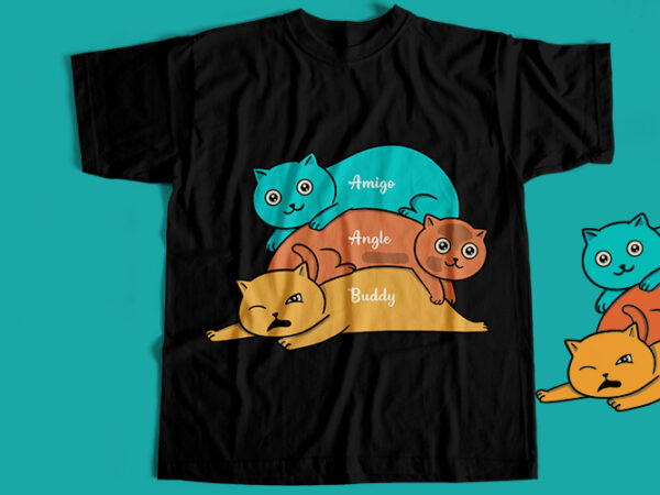 Lazzy cats t-shirt design