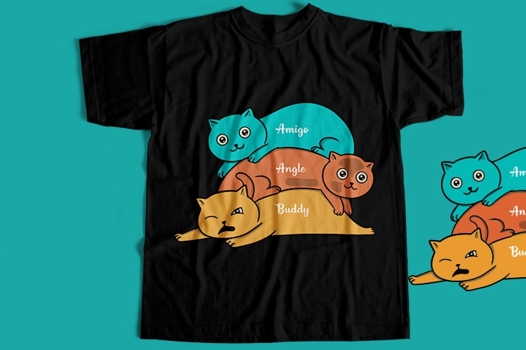 Lazzy Cats T-Shirt Design