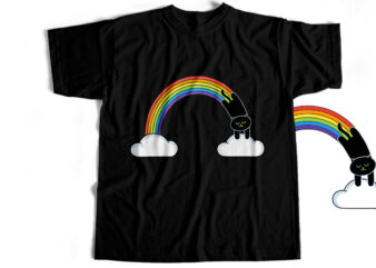 Rainbow Cat T-Shirt Design