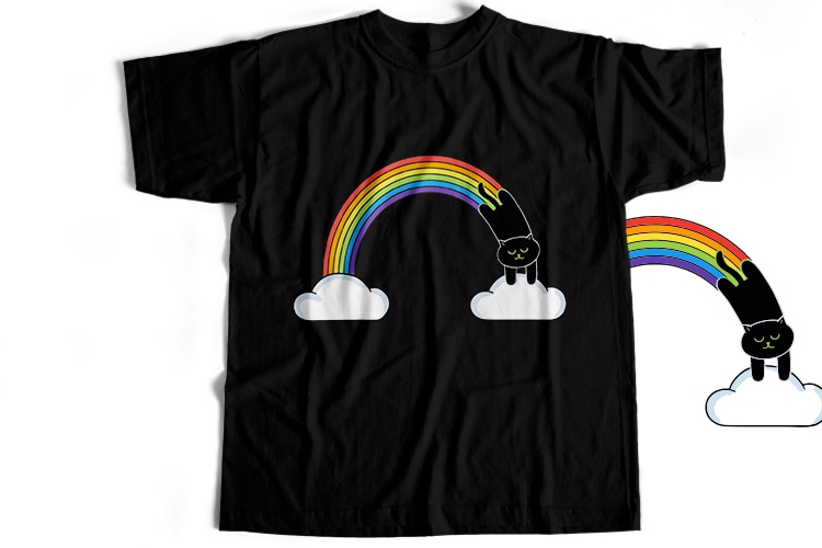 Rainbow Cat T-Shirt Design