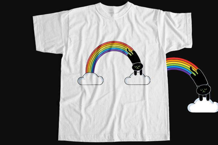 Rainbow Cat T-Shirt Design