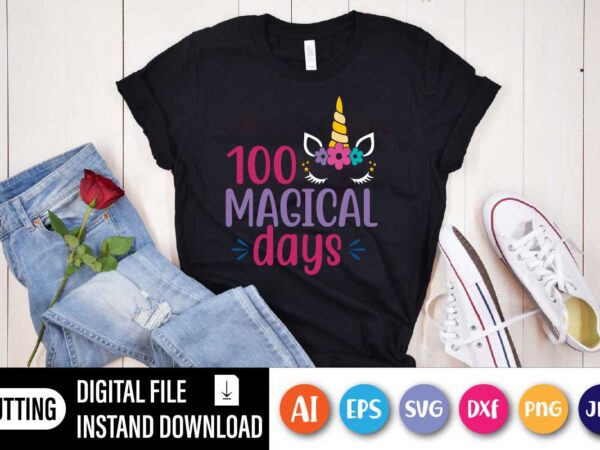 100 magical days, 100 days of school shirt, 100 days magical of school tshirt, magical shirt, magical of school