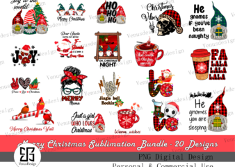 Merry Christmas Sublimation Bundle Tshirt Design