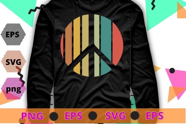 Vintage Peace sign creative T-shirt design vector svg,