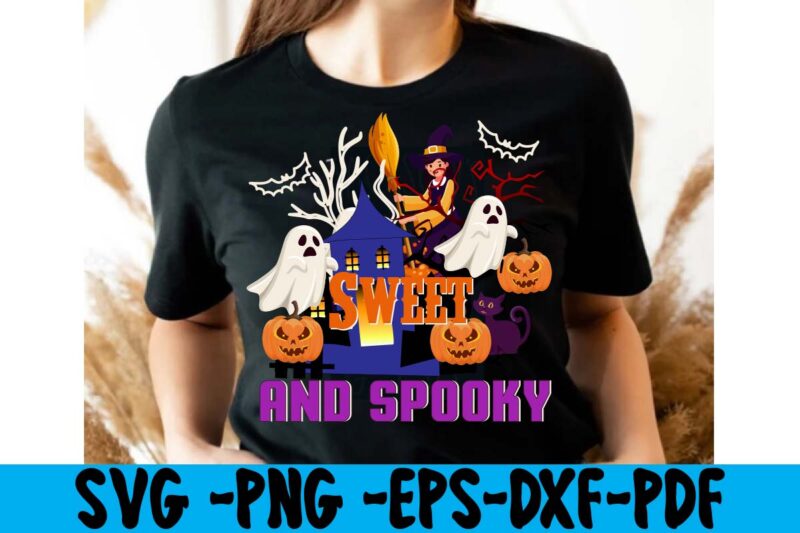 Sweet And Spooky T-shirt Design,tshirt bundle, tshirt bundles, tshirt by design, tshirt design bundle, tshirt design buy, tshirt design download, tshirt design for sale, tshirt design pack, tshirt design vectors,