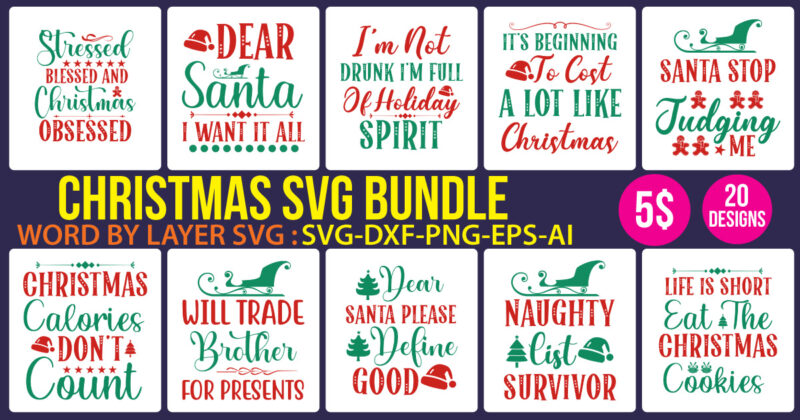 Christmas svg mega bundle , 220 christmas design , christmas svg bundle , 20 christmas t-shirt design , winter svg bundle, christmas svg, winter svg, santa svg, christmas quote svg,