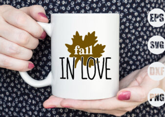 fall in love t shirt graphic design