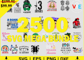 2500 Files SVG Mega Bundle, Halloween SVG Bundle, Christmas Bundle SVG, Designs Bundle For Commercial Use