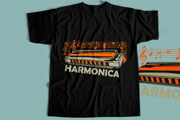 20 Best Harmonica T-Shirt Design Bundle For Commercial Use