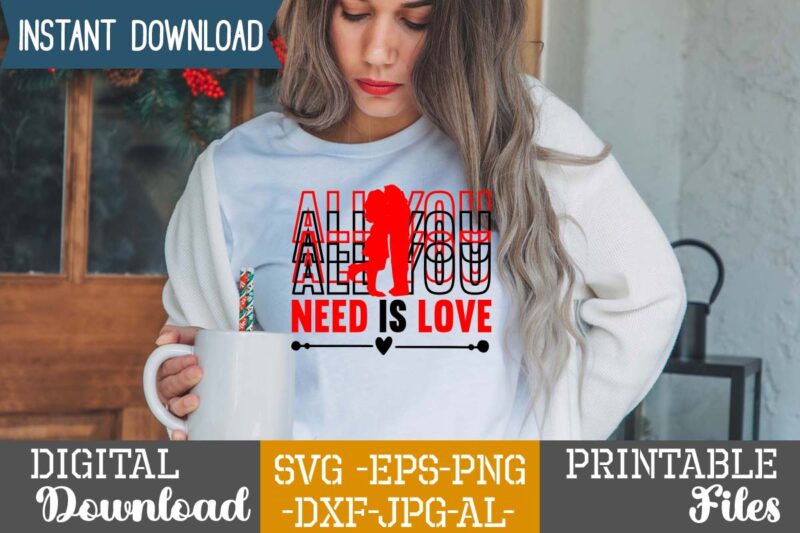 All You Need Is Love SVG Design,Lobster SVG You Are My Lobster Love, Valentine's Day Friends Shirt PNG Silhouette Cut Files Cricut Design Clipart Printable Instant Download,Love SVG, Love Clipart,