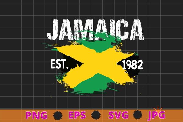 Vintage kingston jamaica est. 1962 souvenir gift t-shirt design svg, jamaica flag, jamaican proud, jamaican girl