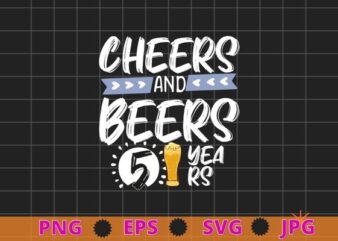 50th birthday t shirt, Cheers and beers to 50 years T-shirt design svg, 50 birthday gift ideas