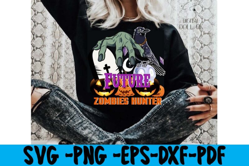 Future Zombies Hunter T-shirt Design,tshirt bundle, tshirt bundles, tshirt by design, tshirt design bundle, tshirt design buy, tshirt design download, tshirt design for sale, tshirt design pack, tshirt design vectors,