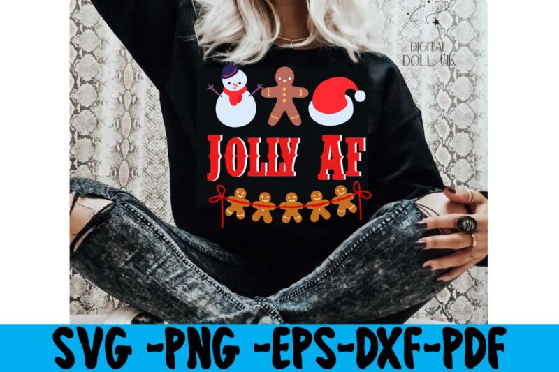 Jolly Af T-shirt Design,christmas t shirt design 2021, christmas party t shirt design, christmas tree shirt design, design your own christmas t shirt, christmas lights design tshirt, disney christmas design